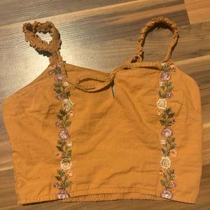 Japna orange flower ruffle tank top